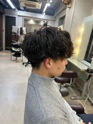 ショート パーマ メンズ フラッグヘアー所属・Asuka ❁⃘のヘアスタイル