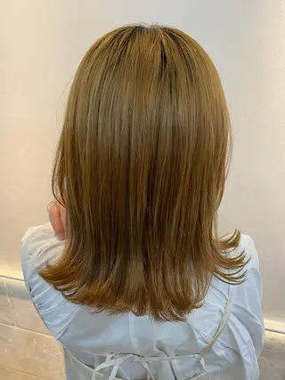 ミディアム Rinka/梅田/ 透け感カラー🤎のヘアスタイル