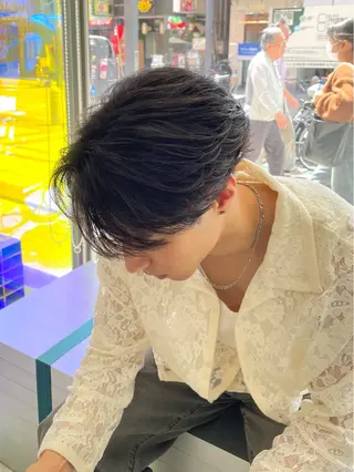 ショート パーマ メンズ カラーモデル⚡️ REONのヘアスタイル