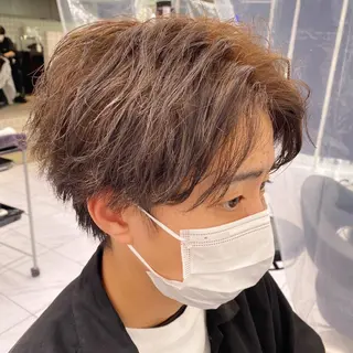 ミディアム パーマ ヘアアレンジ メンズ メンズ特化 水口湧太のヘアスタイル