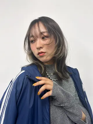 セミロング カラー 顔まわりデザイン🌿 ふじこのヘアスタイル