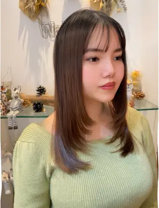 セミロング ハイライト特化/艶カ ラー/FUMIYAのヘアスタイル