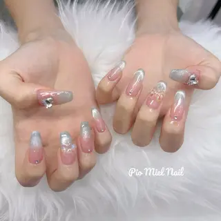 ミディアム momo 長さだしのネイルデザイン