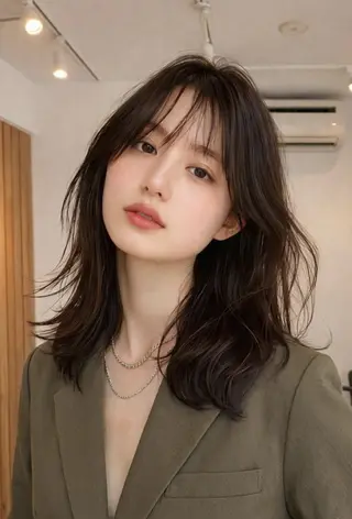 セミロング カラー 倉持 弘人のヘアスタイル