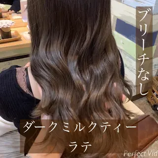 セミロング カラー ブリーチなし Wカラー🩷星野翔太のヘアスタイル
