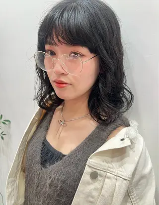 ミディアム パーマ KEYMAN MEGUMIのヘアスタイル