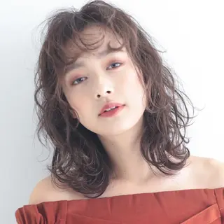 ミディアム パーマ Ash 店長 木村 和人のヘアスタイル