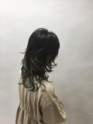 セミロング カラー ハイトーン/レイヤー /ウルフ⭐️永田⭐️のヘアスタイル