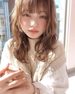 セミロング カラー 透明感カラー× レイヤーカット✨高梨のヘアスタイル