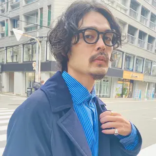 ミディアム カラー パーマ ヘアアレンジ メンズ 南堀江/mowen/ サワモトガクのヘアスタイル