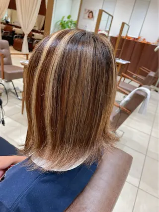 ミディアム ハイトーン/寒色系 カラー/Risa🌿のヘアスタイル