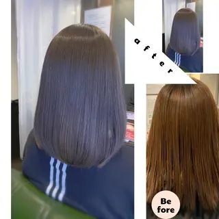 ミディアム カラー ✨縮毛矯正✨髪質改善 ナカシマ ユミのヘアスタイル