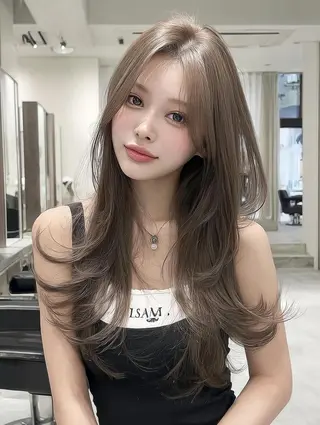 ロング カラー レイヤーカット✨ 福井雄登のヘアスタイル