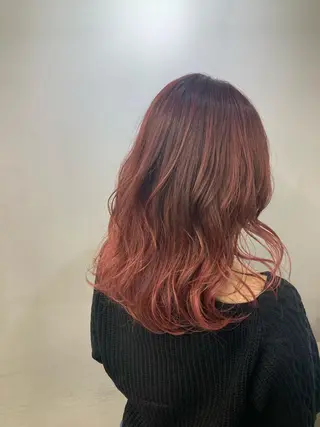 セミロング カラー ブリーチ&似合せボブ 田中寛十のヘアスタイル