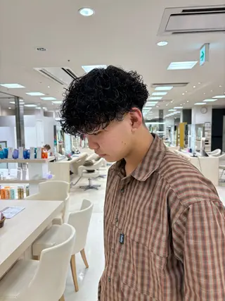 パーマ メンズ 湘南/メンズパーマ/ ハイライト/ユチカのヘアスタイル