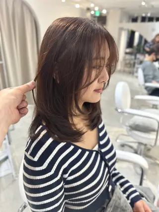 ミディアム カラー 本町/新町/心斎橋 透明感カラーSANCのヘアスタイル