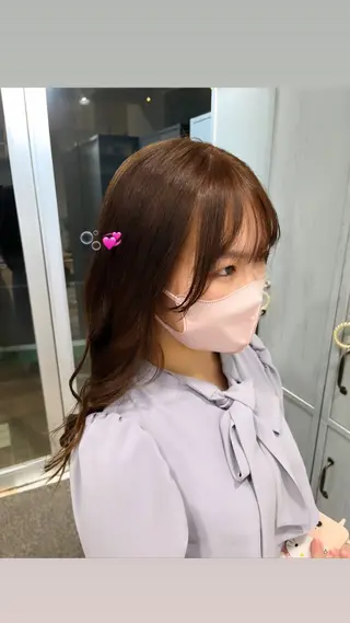 ロング 顔周りカット/ 似合わせ/momo/のヘアスタイル