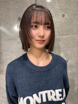 ミディアム まいか🤎髪質改善 ミルクティーボブ🎀のヘアスタイル