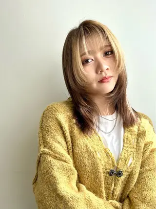 ミディアム 暖色系/髪質改善 /貞金瑞波のヘアスタイル