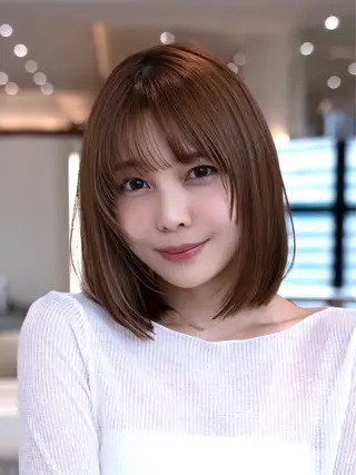 ショート カラー 渋谷/レイヤーボブ・ 韓国ボブ特化/楓のヘアスタイル