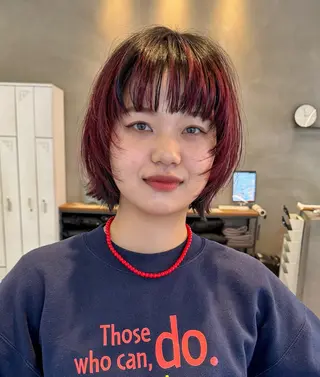 ショート カラー ふみさん/ブリーチ/ ボブ/ウルフのヘアスタイル