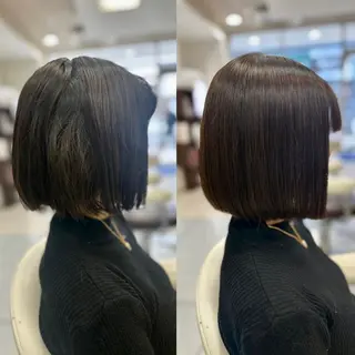 ミディアム パーマ 髪質改善/縮毛矯正 /ブリーチ矯正/岡部のヘアスタイル