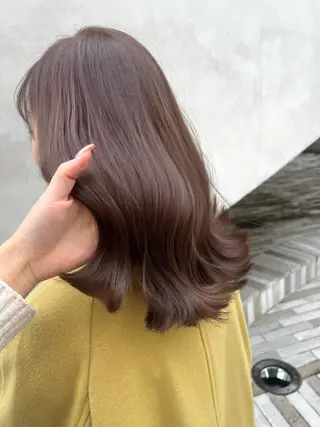 セミロング 韓国ヘア♡ 顔まわりカットayaのヘアスタイル