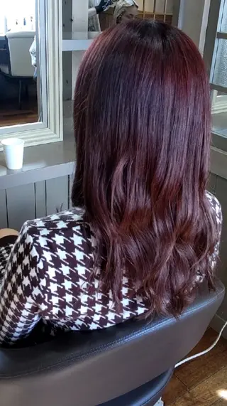 セミロング カラー もり はなののヘアスタイル