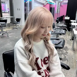 ミディアム カラー ヘアアレンジ 🥀モテ暖色× エクステ🥀あかりのヘアスタイル