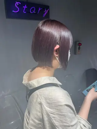 ミディアム カラー 🦋ハイトーンボブ ショート🦋トシキのヘアスタイル