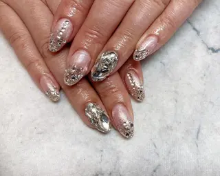 ネイル ネイルリボン 受付スタッフのネイルデザイン