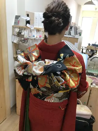 セミロング ヘアアレンジ ヘアセット/卒業式 袴着付け✨清水玲歌のヘアスタイル