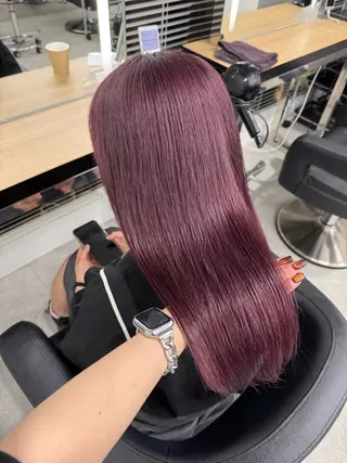 ロング カラー 暗髪🩶ラベンダー/ ブルー/ユウナ🤍のヘアスタイル