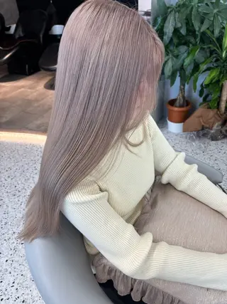 ミディアム カラー rina／ベージュ ワンホン/韓国ヘアのヘアスタイル