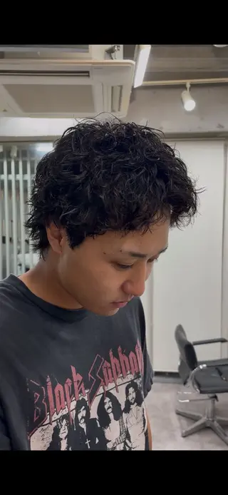 パーマ メンズ 似合わせヘア/ ハイライト/廣田歩のヘアスタイル