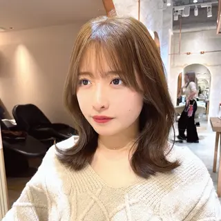 ミディアム カラー レイヤー/韓国ヘア 縮毛矯正🫧鈴木颯のヘアスタイル