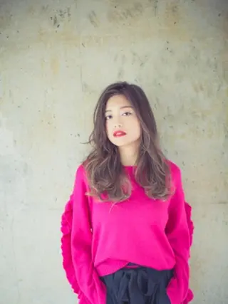 セミロング カラー パーマ amie 高崎 【アミ】のヘアスタイル