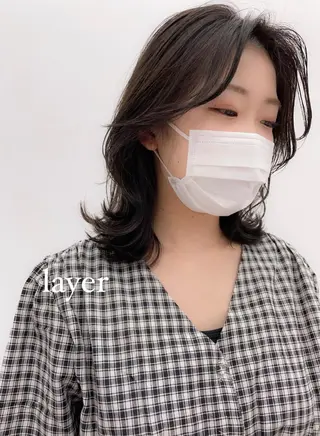 ミディアム カラー パーマ 💖美髪矯正💖 辻未侑のヘアスタイル