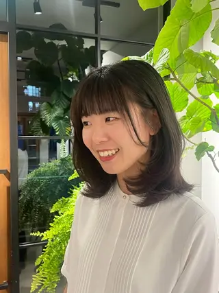 ミディアム カラー パーマ 川上 琴未のヘアスタイル