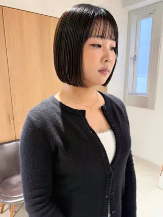 ショート 似合わせぷつっとボブ 縮毛矯正 久保田彩菜のヘアスタイル