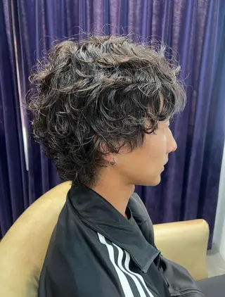 ショート パーマ メンズ legare メンズ カット　山本　真之介のヘアスタイル