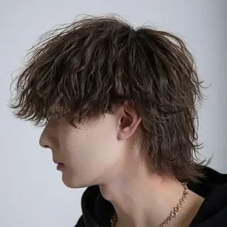 ミディアム カラー パーマ メンズ シースルーマッシュ/ メンズ/KYOHEIのヘアスタイル