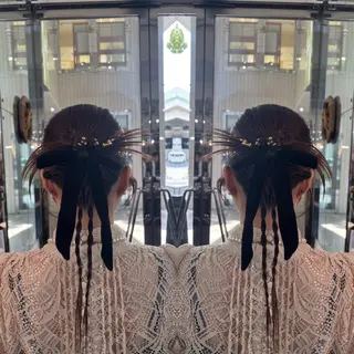 セミロング ヘアアレンジ ☻モエカ/ハイトーン アレンジ☻のヘアスタイル