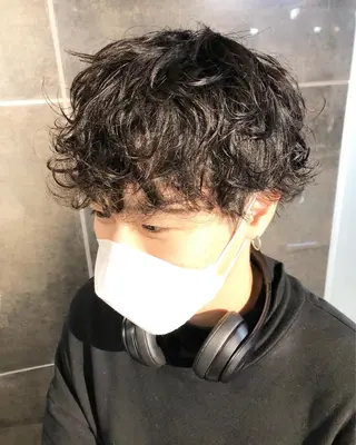 パーマ ヘアアレンジ メンズ ainico+所属・メンズ特化✂️栗原 侑也のヘアスタイル