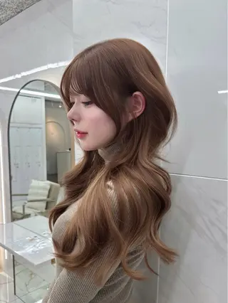 ロング のり🐼顔まわり/ 韓国/レイヤーカットのヘアスタイル