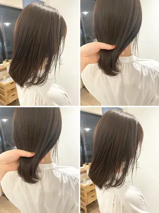 ミディアム カラー 🩰オリーブ/ ベージュ松本咲花🩰のヘアスタイル