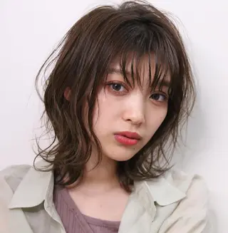 ミディアム カラー 堀内 翔のヘアスタイル