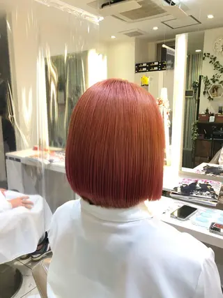 ショート パーマ 安井　昴 💫ブリーチ縮毛矯正のヘアスタイル