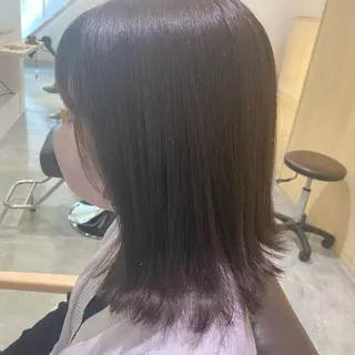 ミディアム カラー ブリーチなしWカラー /酸性ストレート河本のヘアスタイル
