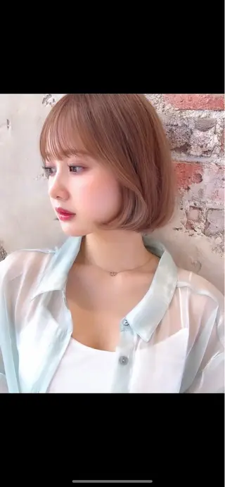 ショート カラー 日本一の小顔カット/ ボブ/顔周り/韓国のヘアスタイル